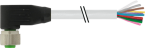 M12 female 90° A-cod. with cable 
