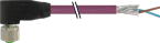 M12 female 90° B-cod. with cable shielded 