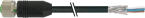 M12 female 0° A-cod. with cable shielded 