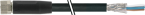 M8 female 0° A-cod. with cable shielded 