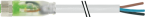 M8 female 0° A-cod. with cable LED 