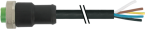 Mini (7/8) 5 pole, Female 0° w/ Cable 