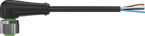 M12 female 90° A-cod. with cable 