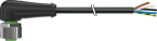 M12 female 90° A-cod. with cable 