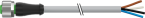M12 female 0° A-cod. with cable 