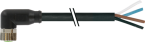 M8 female 90° A-cod. with cable 