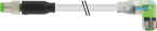 M8 male 0° / M8 female 90° A-cod. LED 