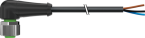 M12 female 90° A-cod. with cable 