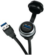 MSDD Einbaudose USB 3.0 BF A, 0.6 m Leitung, Design Silber 