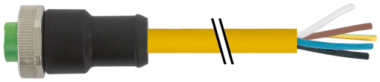 Mini (7/8) 4 pole, Female 0° w/ Cable  7700-A4021-U1C0300