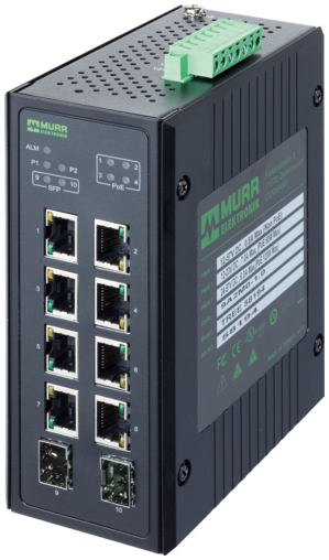 10 Port Unmanaged Gigabit Switch 4 PoE 2 SFP Ports IP20 Metall 