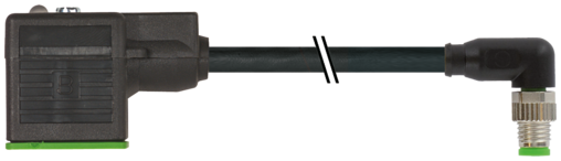 M8 male 90° A-cod. / MSUD valve plug A-18mm 