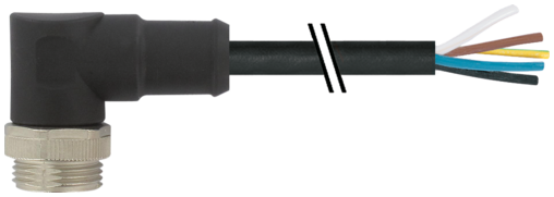 Mini (7/8) 3 pole, Male (Ext.) 90° w/ Cable 