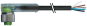 M12 female 90° A-cod. with cable LED
