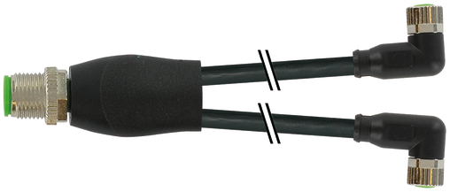 Y-Distributor M12 male / M8 female 90° A-cod. Murrelektronik