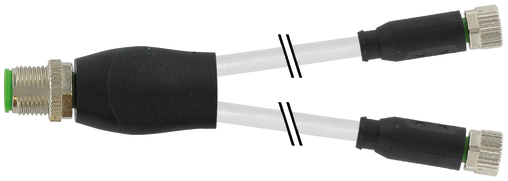 Y-Distributor M12 male / M8 female 0° A-cod.