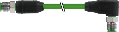 M12 male 0° / M12 male 90° X-cod. shielded V2A