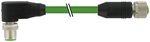 M12 male 90° / M12 female 0° D-cod. shielded Murrelektronik