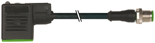 M12 male 0° A-cod. / MSUD valve plug BI-11mm Murrelektronik