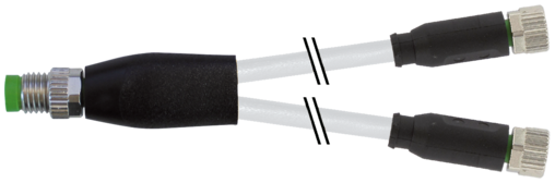 Y-distributor M8 male / M8 female 0° A-cod. Murrelektronik 