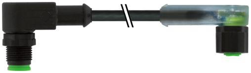 M12 male 90° / M12 female 90° A-cod. 3LED V2A Murrelektronik 