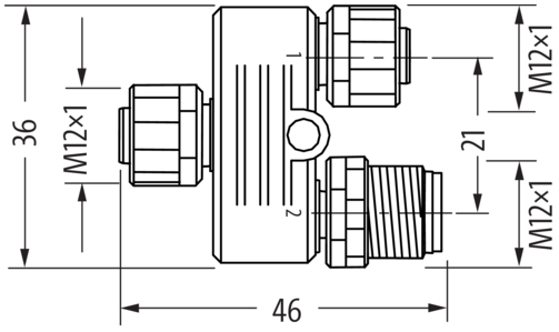 T-COUPLER M12 FEMALE/M12 FEMALE+M12 MALE 0° Murrelektronik Shop