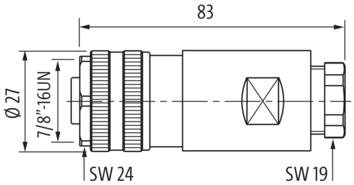 7/8'' female 0° screw terminal Murrelektronik Shop