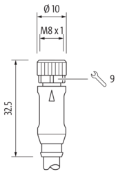 Y-Distributor M12 male / M8 female 0° A-cod. Murrelektronik