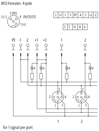 【Marimokun】 EXACT12, 8XM12, 4 POLE CAP, PLUG. SPRING TERM. Murrelektronik